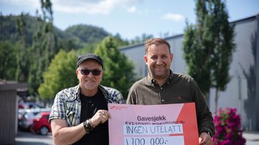 Rekordsum fra KVS Lyngdal: 1,7 millioner kroner til «Ingen Utelatt» Rekordsum fra KVS Lyngdal: 1,7 millioner kroner til «Ingen Utelatt»